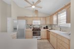 This updated kitchen offers stainless steel appliances, gas range and plenty of storage